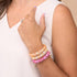 Honeysuckle and White | Gold | Double Mermaid Glass Bracelet